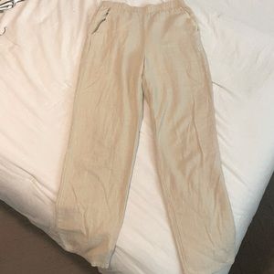 Forever 21 Tan Linen Trouser Pant Size Medium